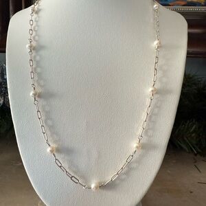 Handcrafted Sterling Silver Pearl Necklace